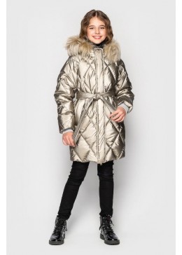 Cvetkov бронзовая зимняя куртка для девочки Джун 3